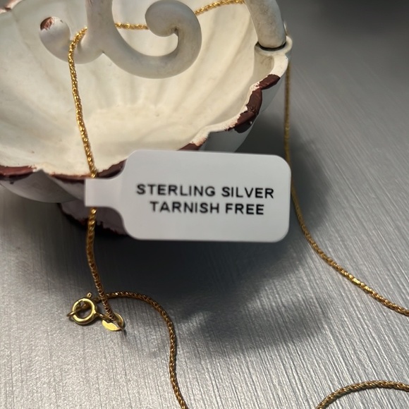 14 karat gold over silver 1 Mm box link chain; 18 in. - Picture 3 of 5